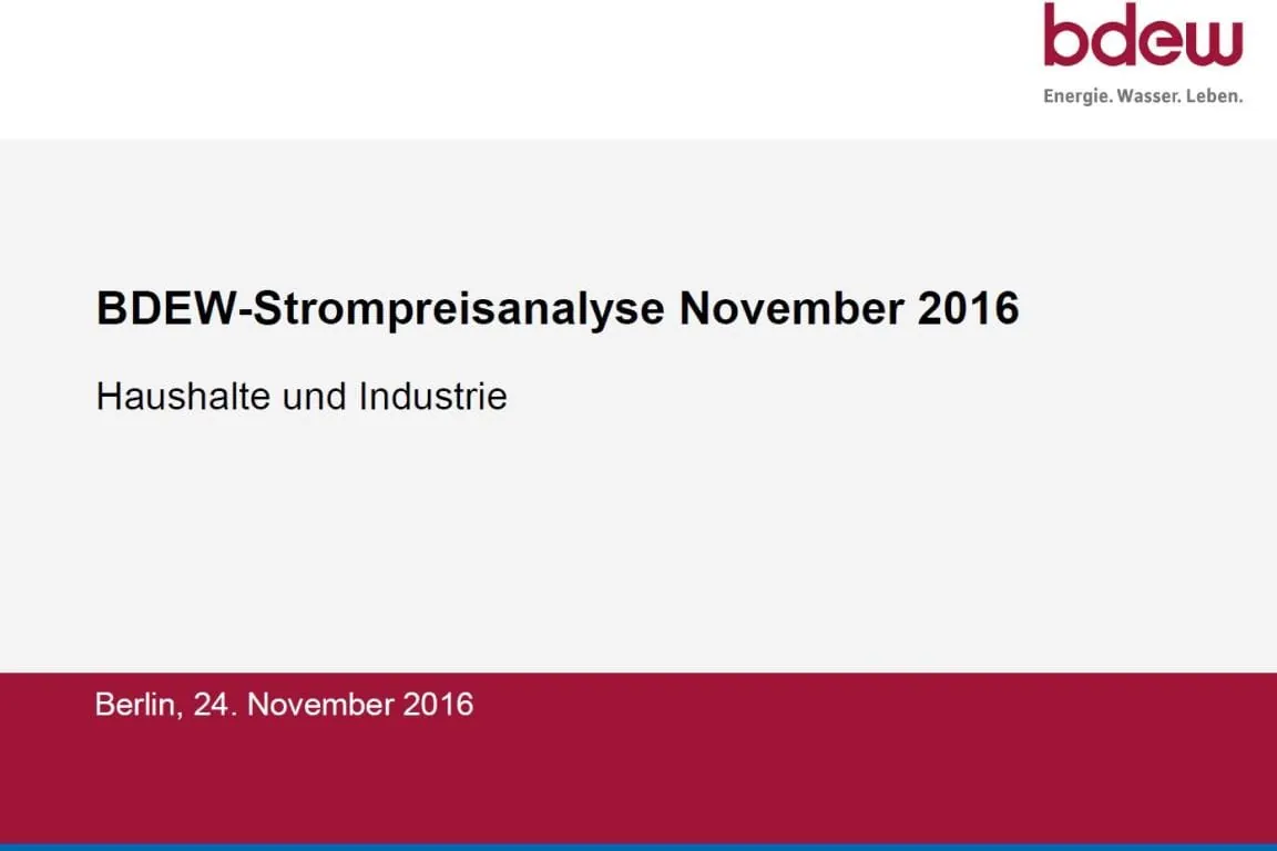 BDEW: Steuern und -Abgaben erreichen beim Strompreis 2017 Rekordhoch