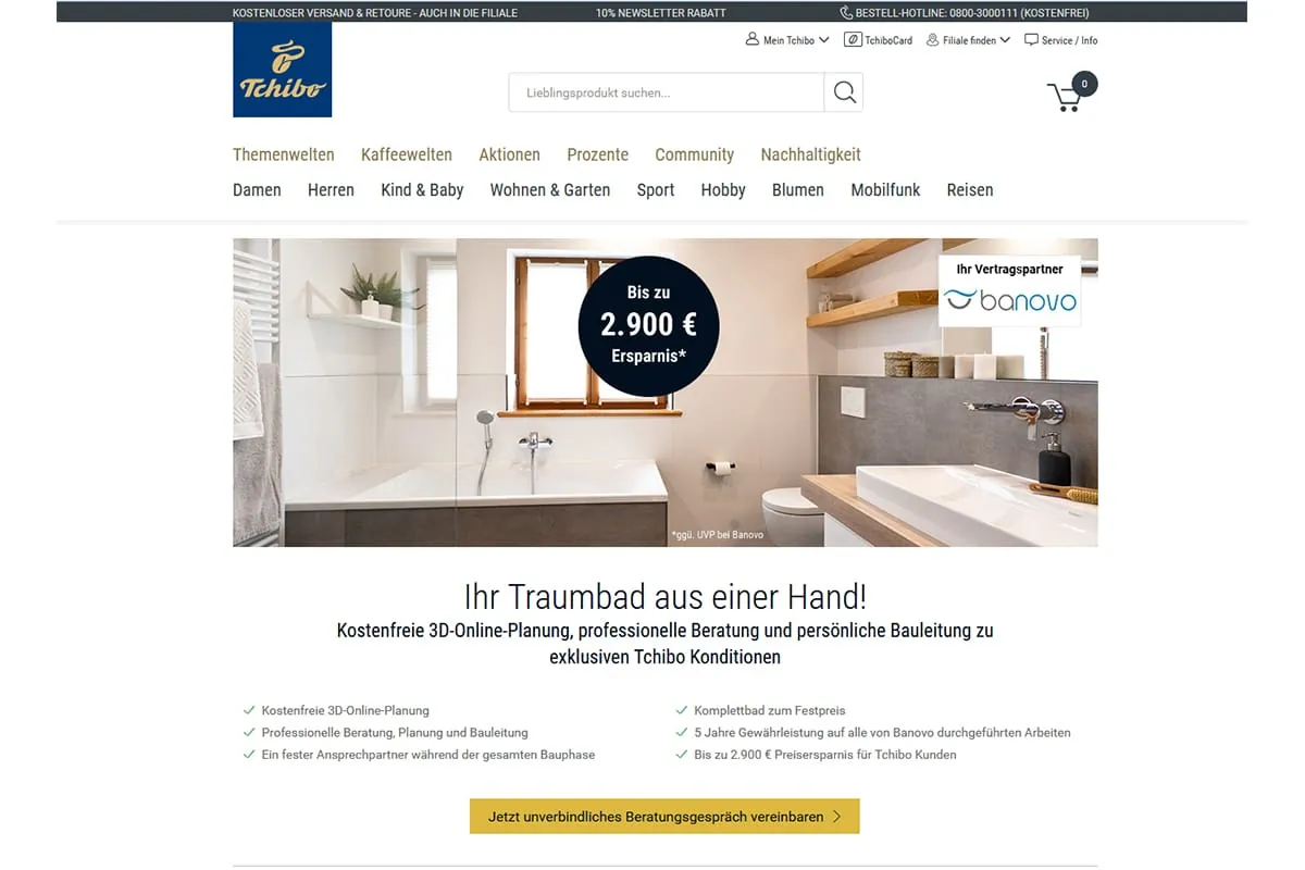 Tchibo: Badsanierung oder Kaffee?