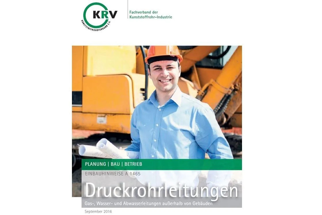 KRV: Neuauflage der Einbauhinweise für Druckrohrleitungen aus Kunststoff