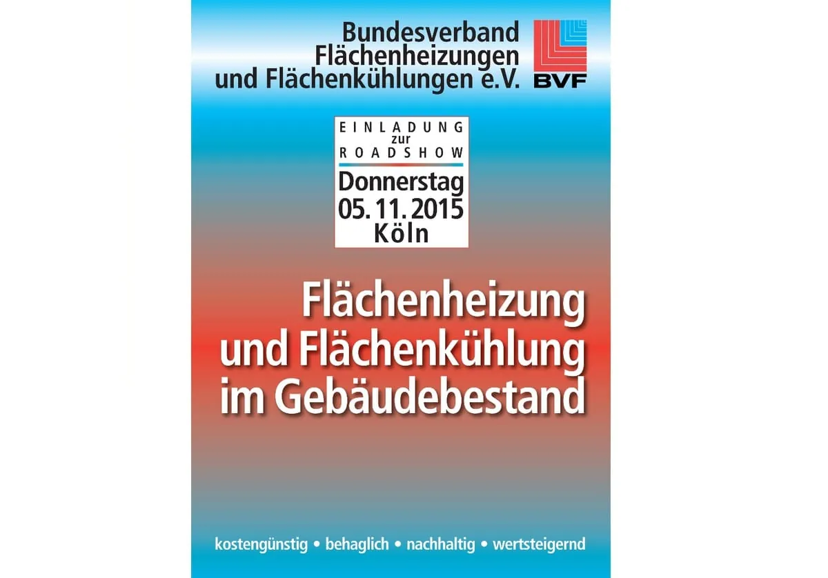 Start der BVF-Roadshow „Flächenheizung und Flächenkühlung im Gebäudebestand“