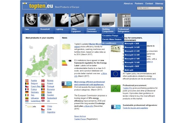 Toshiba Raumklimageräte punkten bei Topten.eu