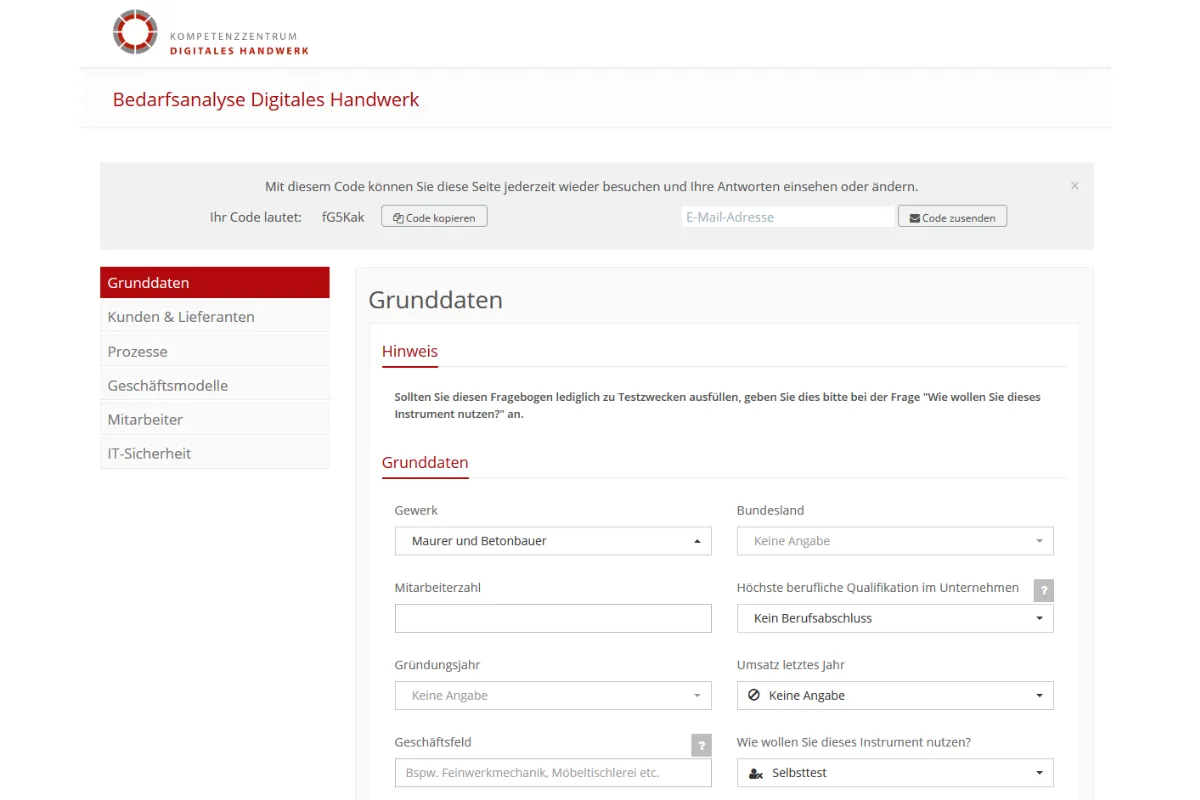 Digital-Check des Kompetenzzentrums Digitales Handwerk