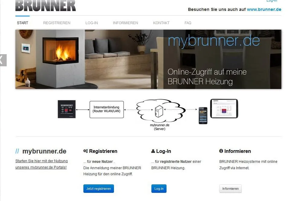 Holzheizung mit Fernbedienung