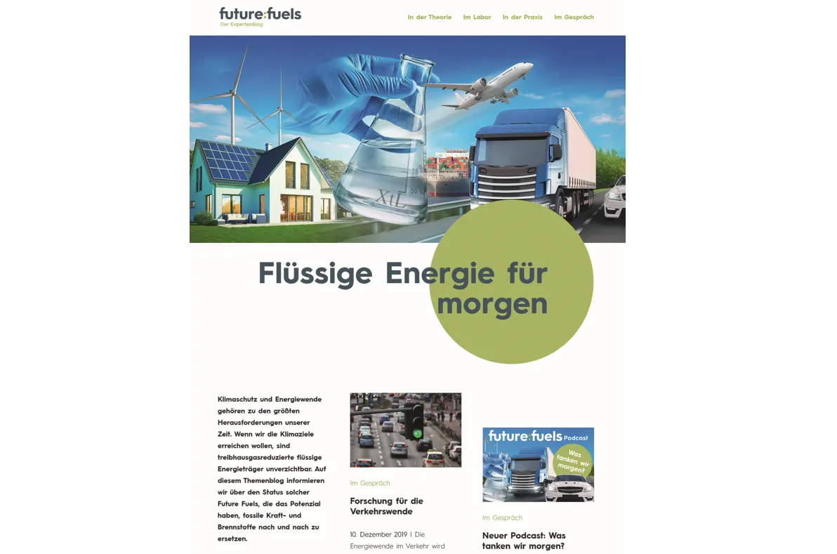 Future Fuels: Neuer Blog über regenerative Energieträger