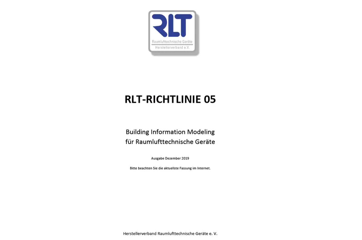 RLT-Richtlinie 05: BIM für RLT-Geräte