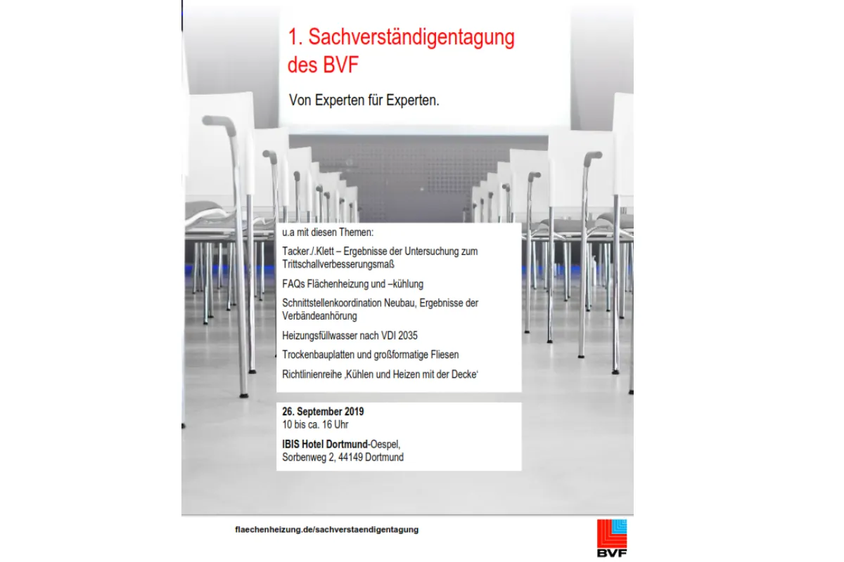 1. Sachverständigentagung des BVF e. V.