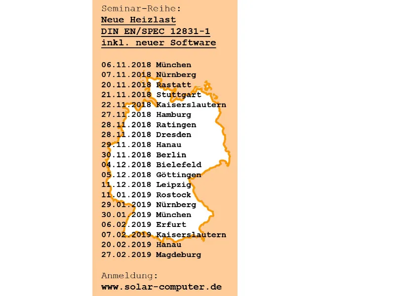 Seminar-Reihe zur neuen Heizlast DIN EN / SPEC 12831-1