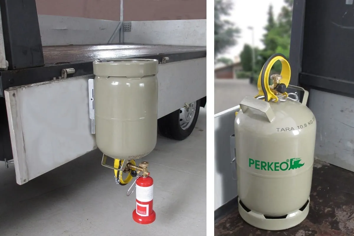 Transport- und Umfüllsystem für Propangas-Flasche