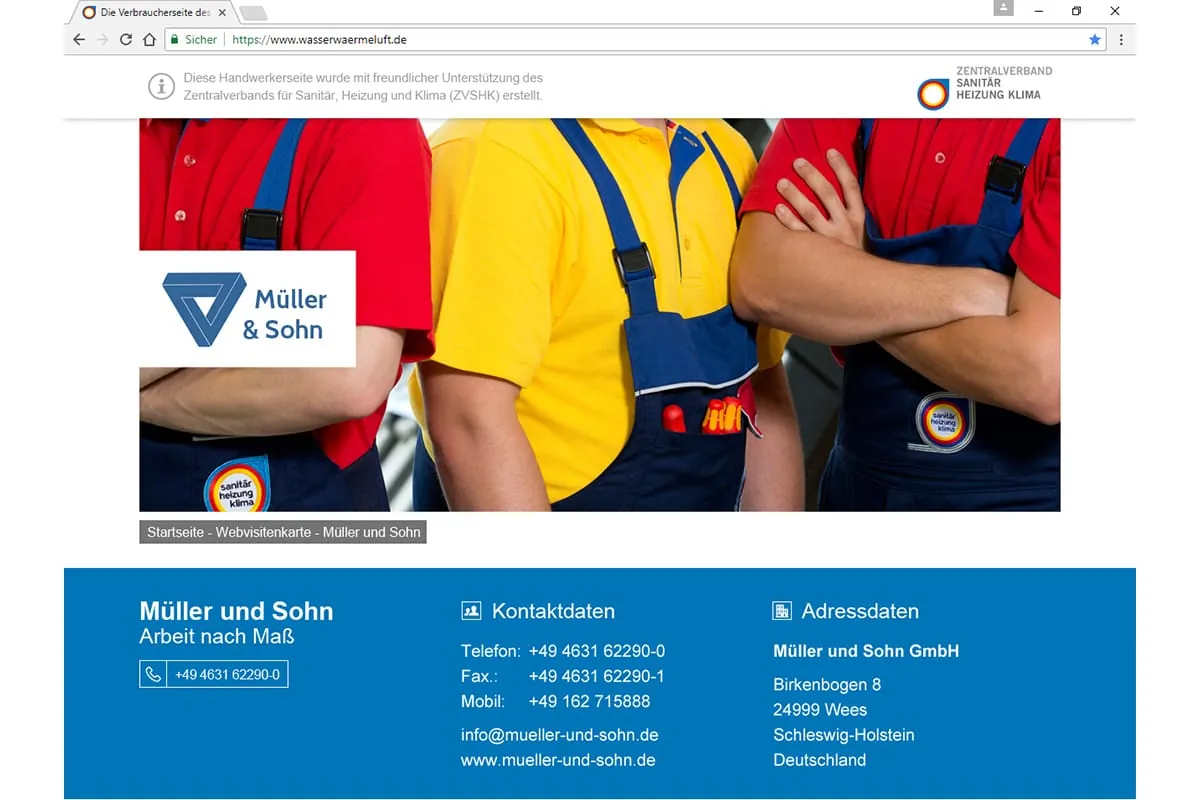 Visitenkarte fürs Internet