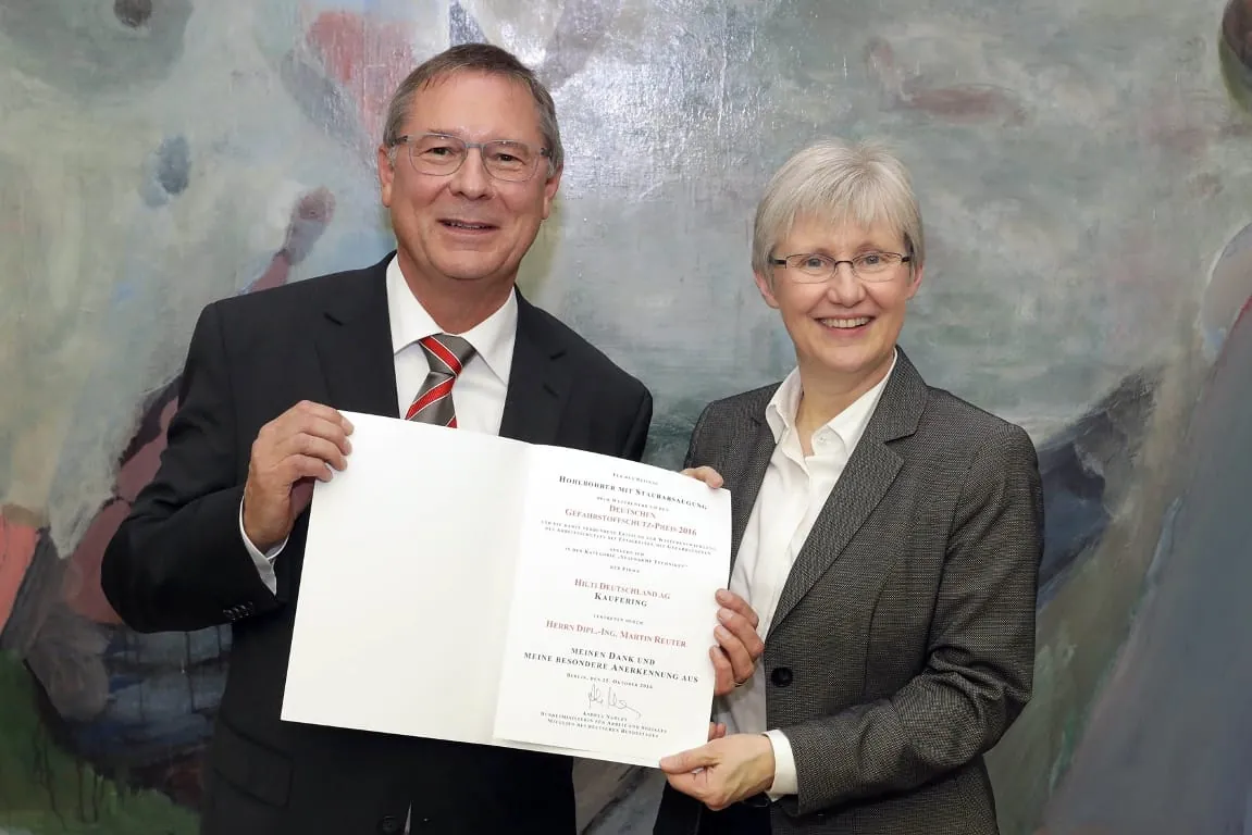 Hilti-Hohlbohrer erhält Belobigung bei deutschem Gefahrstoffschutzpreis