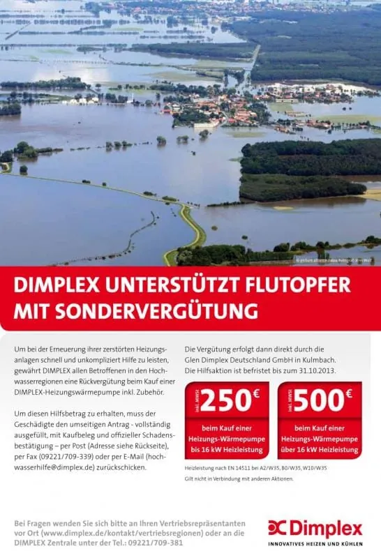 Rückvergütung von Dimplex