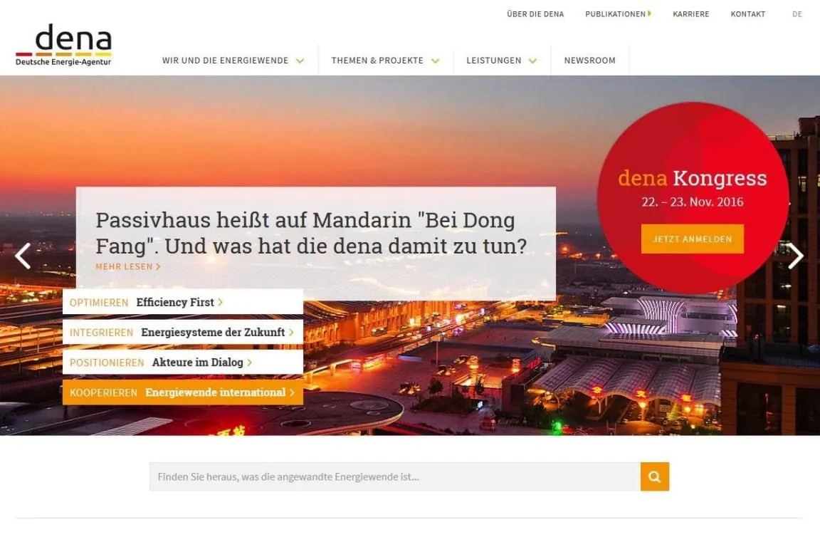 Deutsche Energie-Agentur: „dena.de“ mit neuem Design