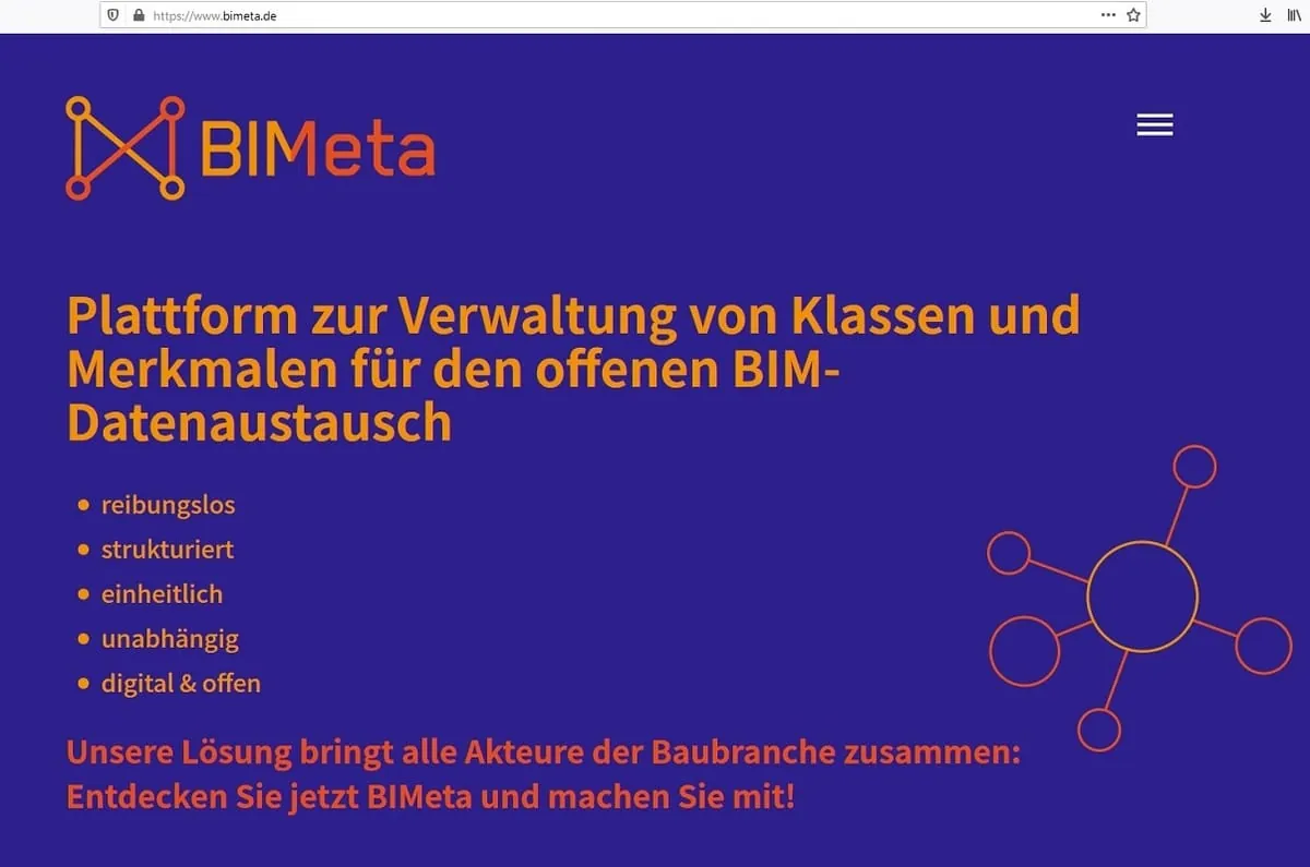 Plattform für alle BIM-Klassen und -Eigenschaften im Bauwesen