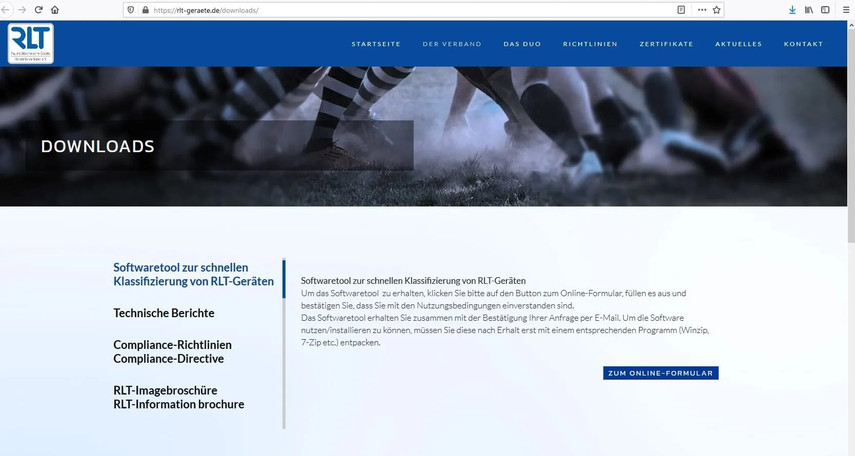 Softwaretool zur schnellen Klassifizierung von RLT-Geräten