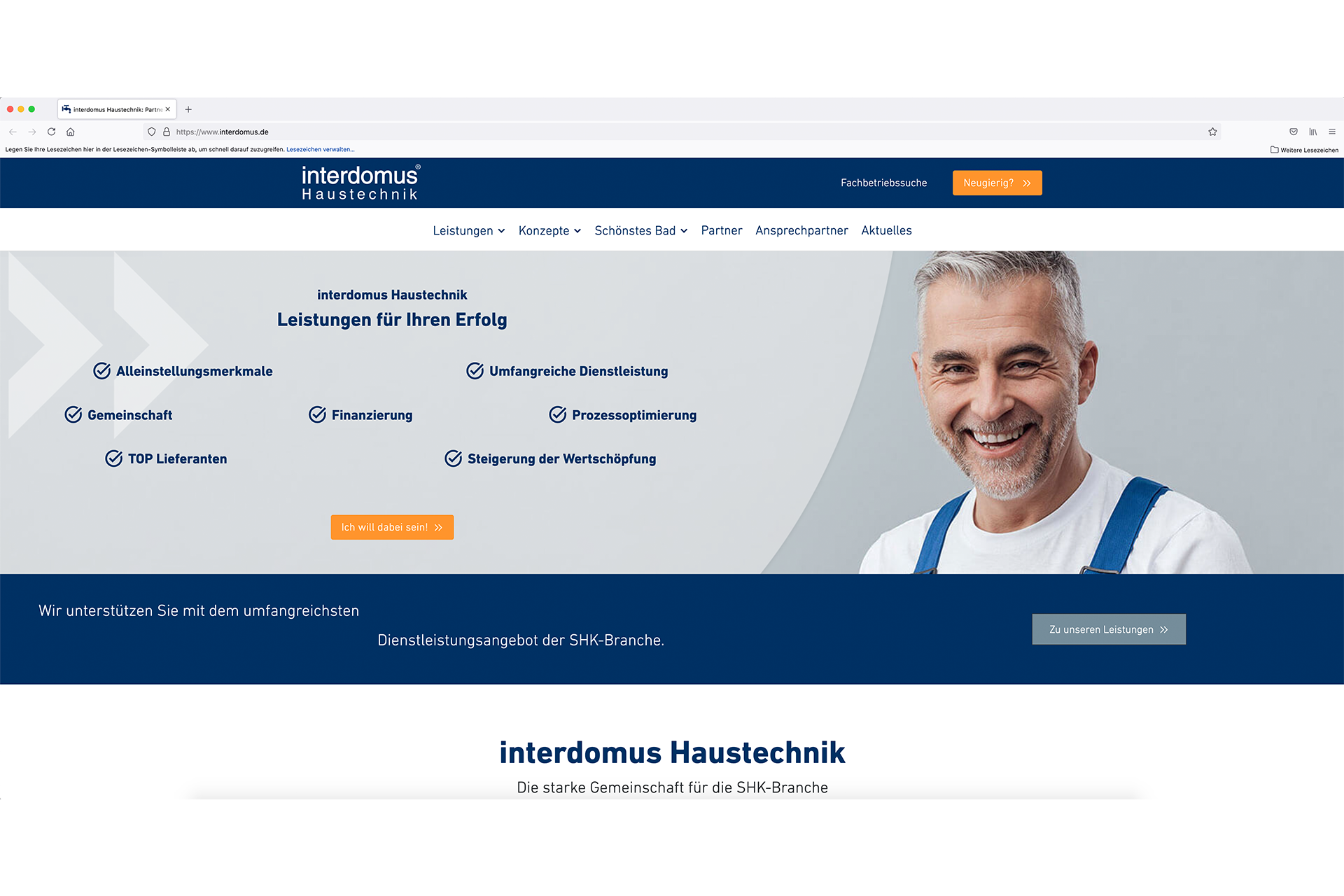 interdomus Haustechnik Website Relaunch Dienstleistungen im Fokus Si