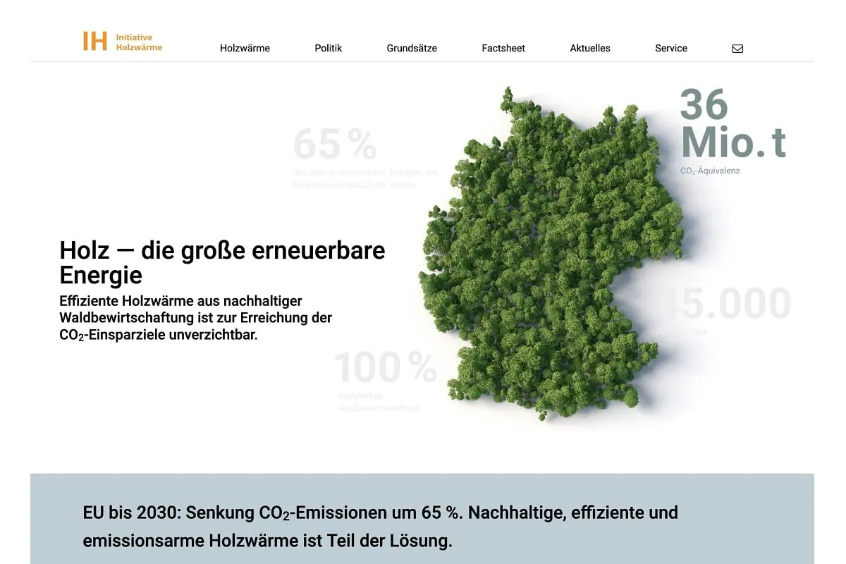 Initiative Holzwärme präsentiert Web-Präsenz
