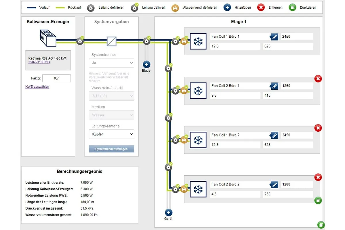 Rohrnetzberechnungs-Tool für Heizungsbauer