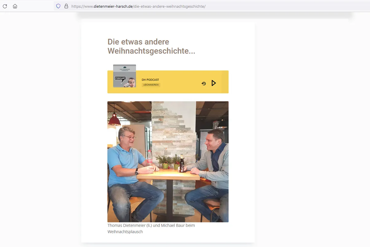 Besondere Weihnachtsgeschichte für Handwerkskunden