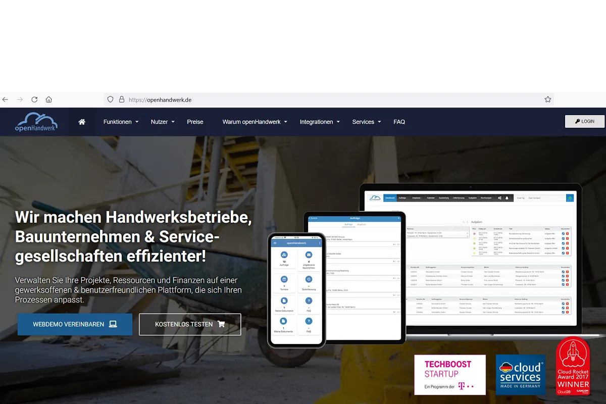 Lagerverwaltung in der Cloud mit openHandwerk
