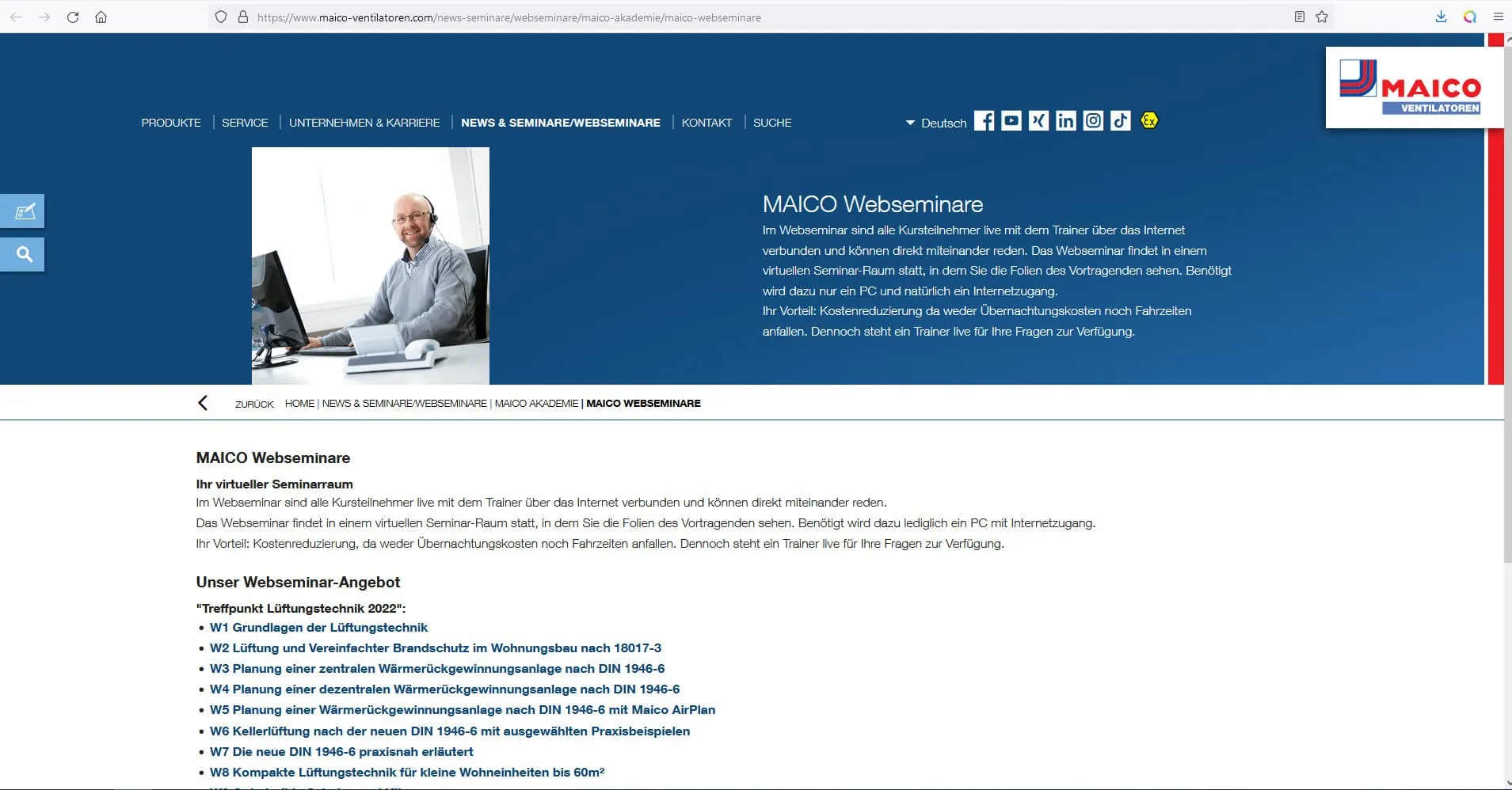 Maico-Webseminare im 2. Quartal 2022
