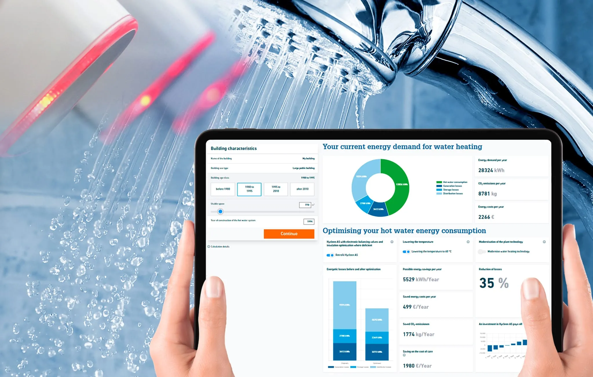 „Hot Water Energy Calculator“ von GF Piping Systems