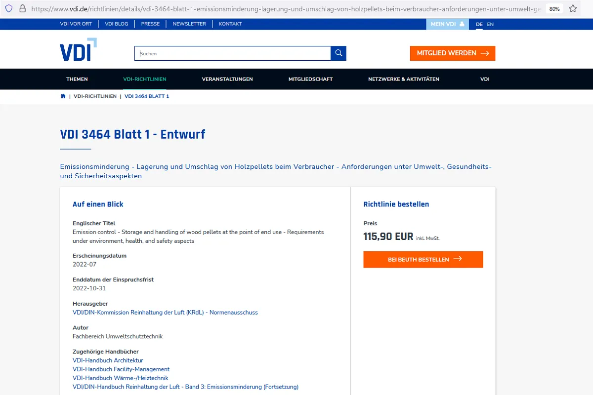VDI: Sicherer Umgang mit Holzpellets