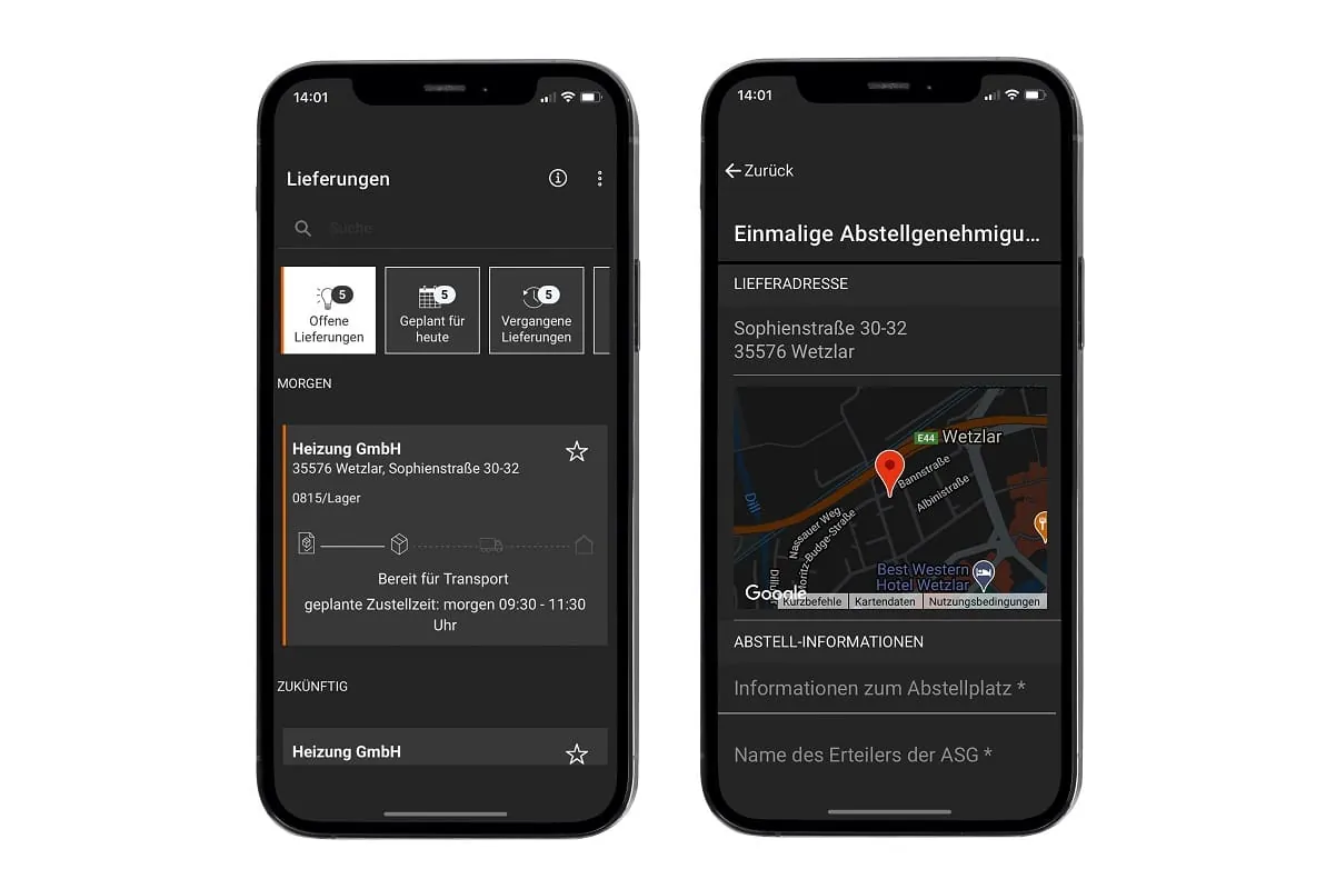 Buderus-App: Lieferungen immer im Blick