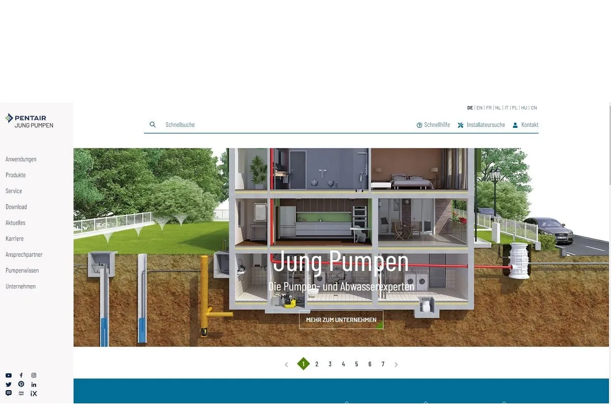 Neuer Webauftritt von Jung Pumpen