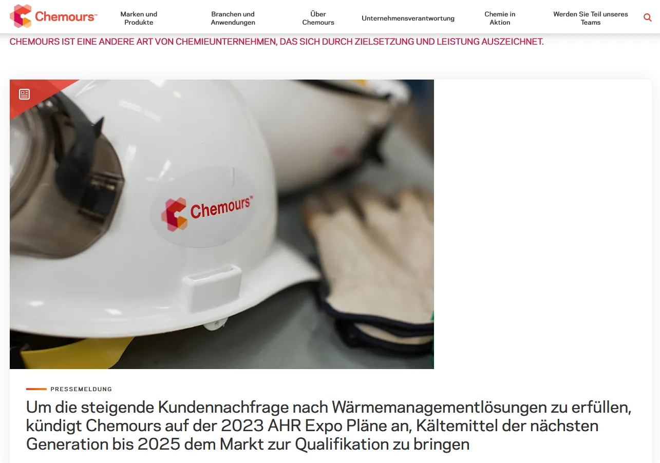 Chemours plant neue Wärmemanagement-Lösungen
