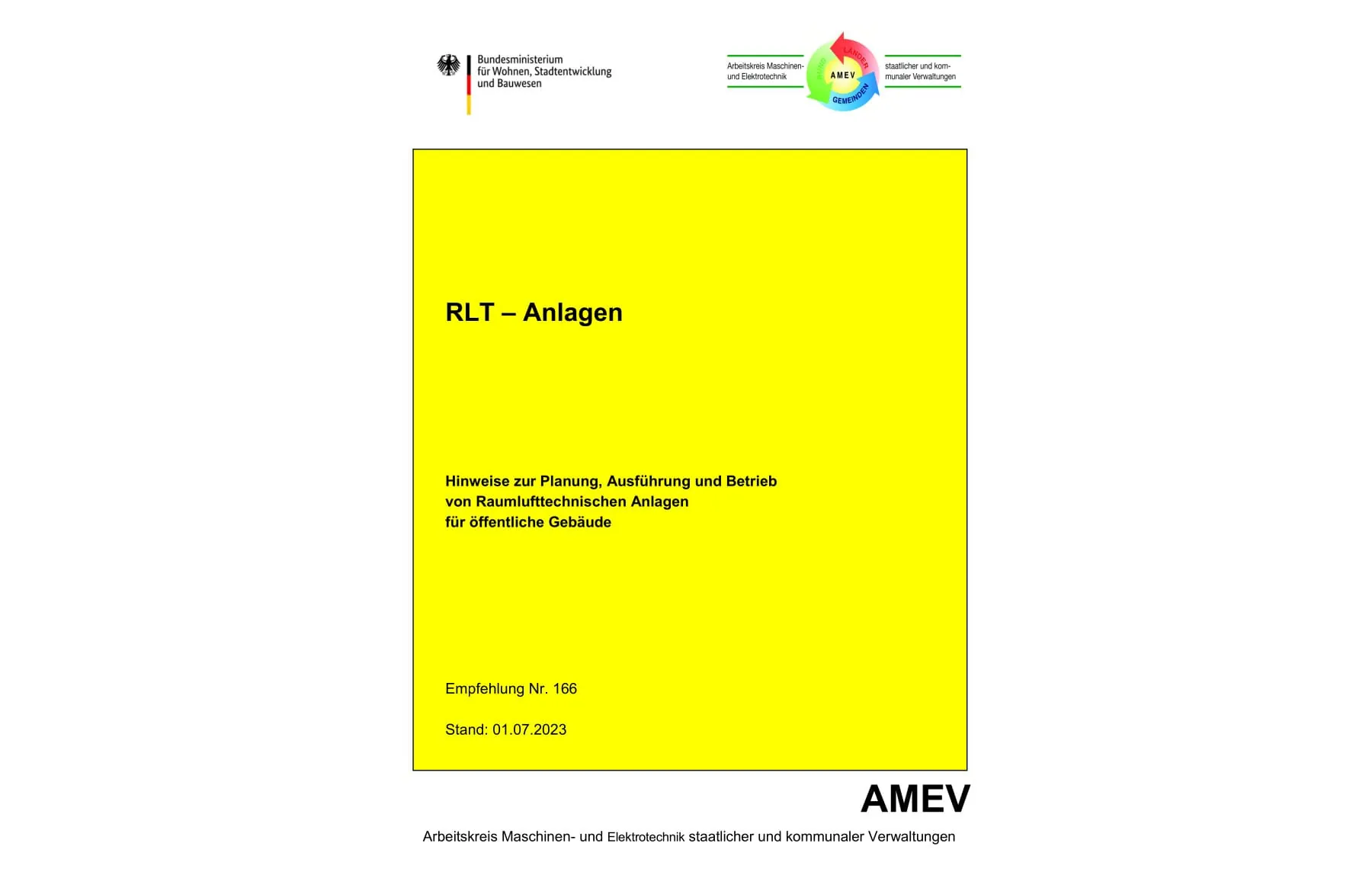 AMEV-Empfehlung Nr. 166 RLT-Anlagen