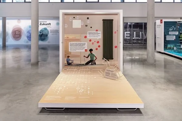 "Popup"-Ausstellungsmodul im Markenerlebnisraum von Zehnder