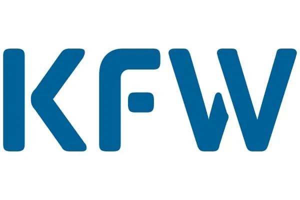 Blaues Logo KfW, wei&szlig;er Hintergrund