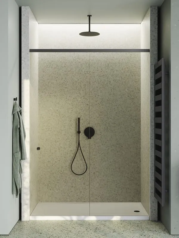 Duschanlage aus einem Duschbad der Serie Leano.