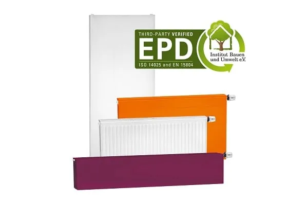 Für alle Stahlheizkörper (wie Heizwände, Konvektoren sowie Bad- und Wohnheizkörper) hat Kermi die EPD-Verifizierung erhalten.