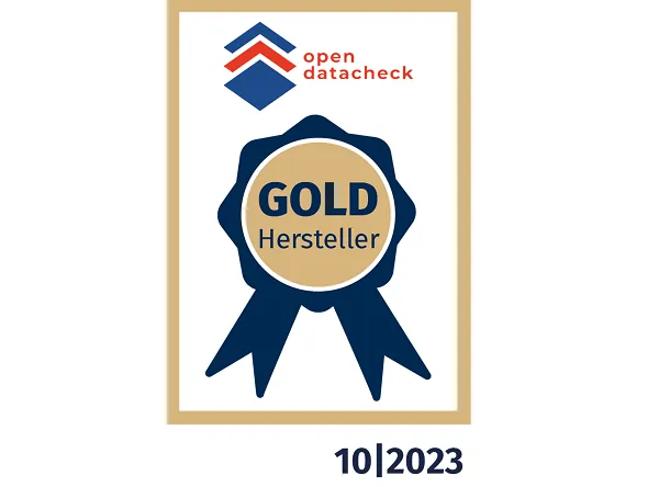 Die SFA-Marken Sanibroy und Kinedo erhielten von Open Datacheck die Zertifizierung als Gold-Hersteller.