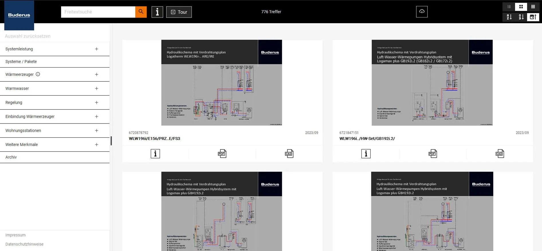 Buderus: Hydraulikdatenbank mit 800 Beispielen