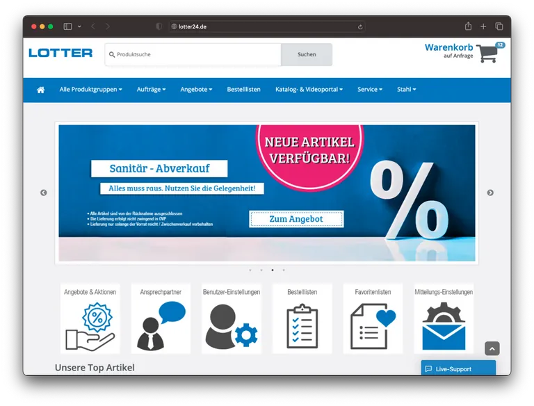 SellSite Shop der Gebr. Lotter KG