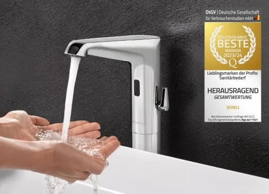 Die aktuelle Verbraucherstudie „Deutschlands beste Marken“ belegt: Die Profis aus dem SHK-Fachhandwerk sind von der Marke Schell absolut überzeugt – im Bereich Waschtisch-Armaturen ist Schell unter den Top 3.