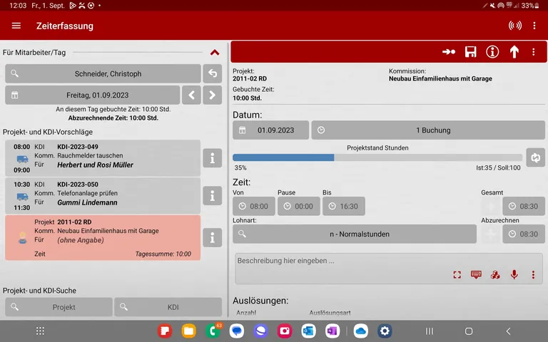 Mobile Zeiterfassung