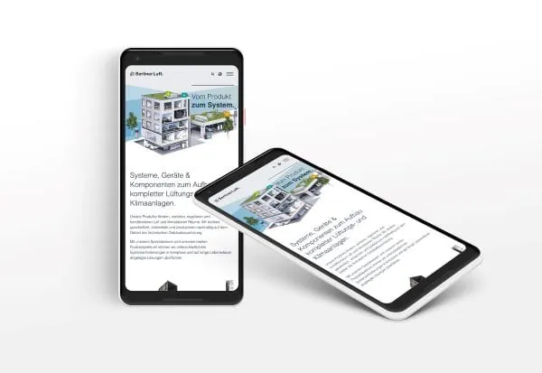 Auch unterwegs mit dem Smartphone alles im &Uuml;berblick: die neue Website des Spezialisten f&uuml;r Klima- und L&uuml;ftungstechnik.