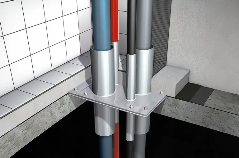 Deckendurchf&uuml;hrungen dienen zur Verlegung von Kabeln und Rohren. Bei der Planung und Ausf&uuml;hrung stehen die Erhaltung der Deckenstruktur und die Gew&auml;hrleistung der Brandsicherheit im Fokus.