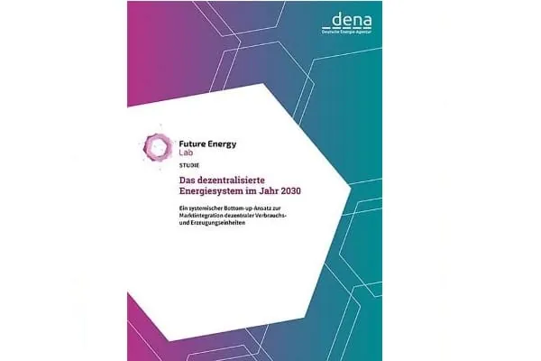 Cover dena-Studie "Das dezentralisierte Energiesystem im Jahr 2023"
