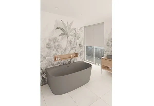 Eine der vier Badewannen aus Quares Portfolio-Erweiterung ist die River, die wie alle Neuheiten in zehn unterschiedlichen Farben erh&auml;ltlich ist.