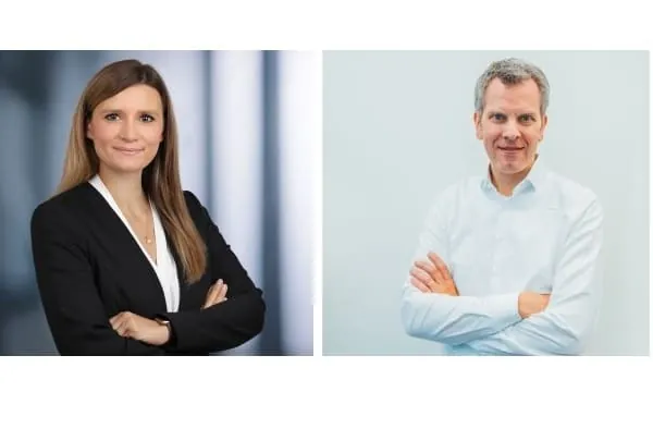 Dr. Laura Dorfer, Gesch&auml;ftsf&uuml;hrerin des neuen Industrieverbunds Sanit&auml;rtechnik und -design, Thilo Pahl, Vorsitzender des Industrieverbunds VDMA Sanit&auml;rtechnik und -design und Gesch&auml;ftsf&uuml;hrer der Bette GmbH & Co. KG. 