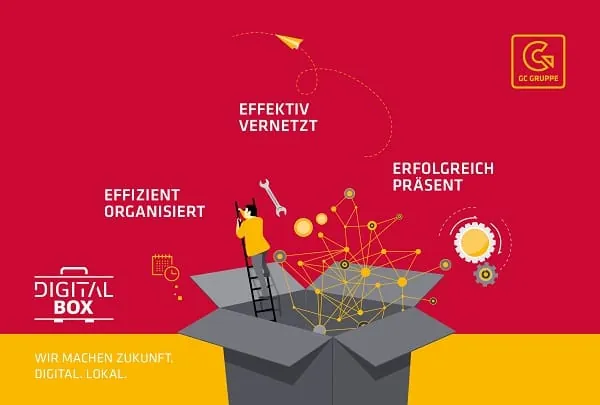 Der Dreiklang der DigitalBox der GC-Gruppe steht im Zentrum des Messeauftritts in Essen.