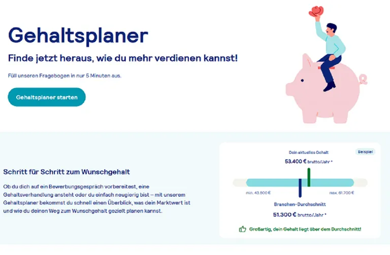 Stepstone Gehaltsplaner: Schritt f&uuml;r Schritt zum Wunschgehalt.