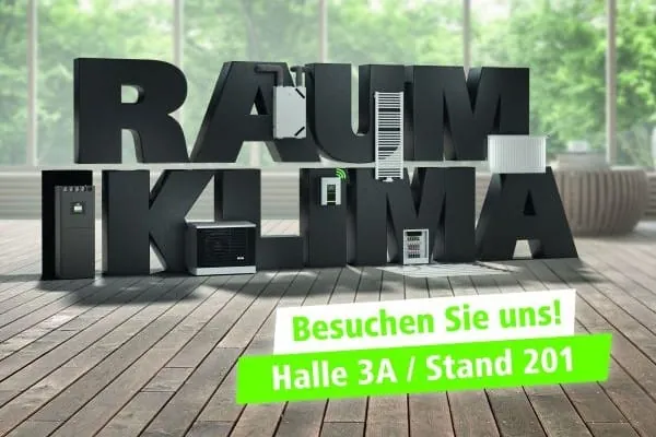 Grafik Buchstaben aufgestellt: Kermi Raumklima.