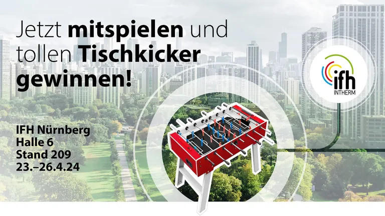 Besucher haben auf der IFH/Intherm die Chance, am Danfoss-Messestand einen Tischkicker zu gewinnen.