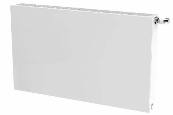 wei&szlig;er W&auml;rmepumpen-Heizk&ouml;rper mit integrierten L&uuml;fter