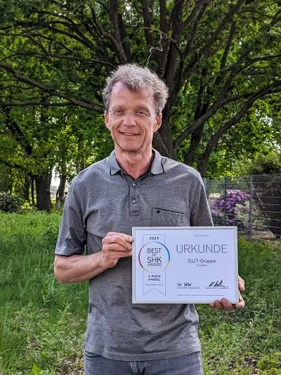 3. Platz „Handel“ für die G.U.T.-Gruppe mit der „FinanzBox“: Bernd Kelzenberg, Projektverantwortlicher für die FinanzBox bei der G.U.T.-Gruppe.